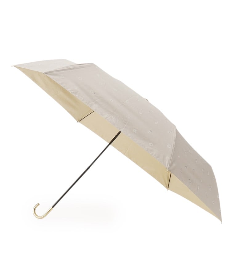 オーバー タッシェ(Ober Tashe)の遮光率100％ UVカット率100％ 遮光ゴールドラインマーガレットmini 日傘 晴雨兼用 折りたたみ傘1