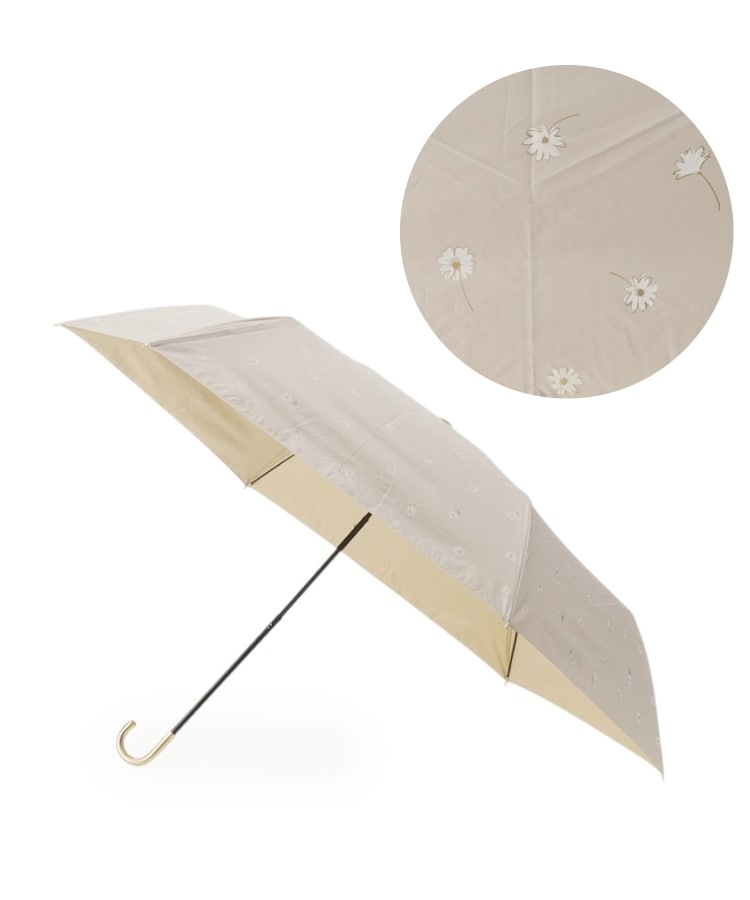 オーバー タッシェ(Ober Tashe)の遮光率100％ UVカット率100％ 遮光ゴールドラインマーガレットmini 日傘 晴雨兼用 折りたたみ傘6
