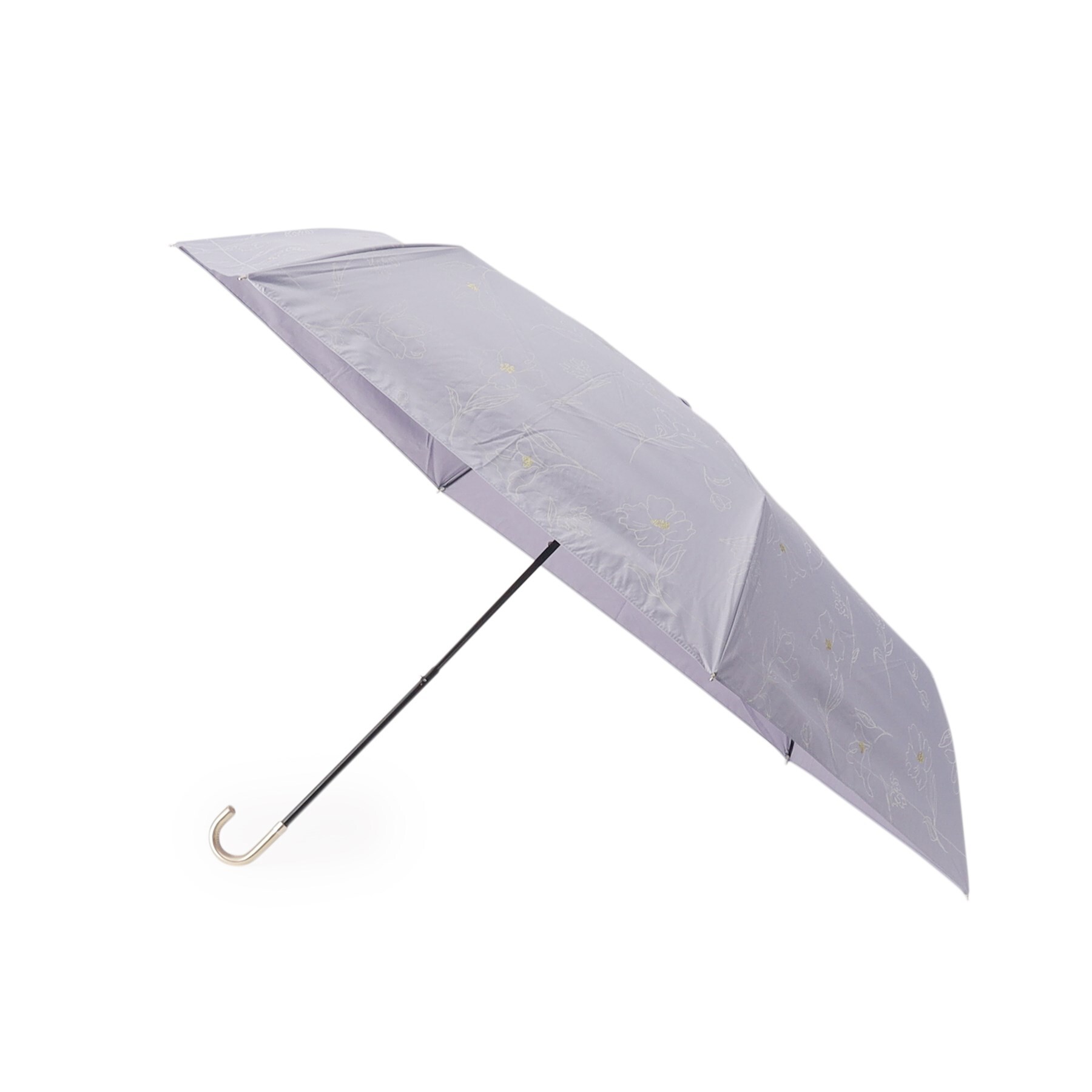 オーバー タッシェ(Ober Tashe)の遮光率100％ UVカット率100％ 遮光フラワードローイングmini 日傘 晴雨兼用 折りたたみ傘1