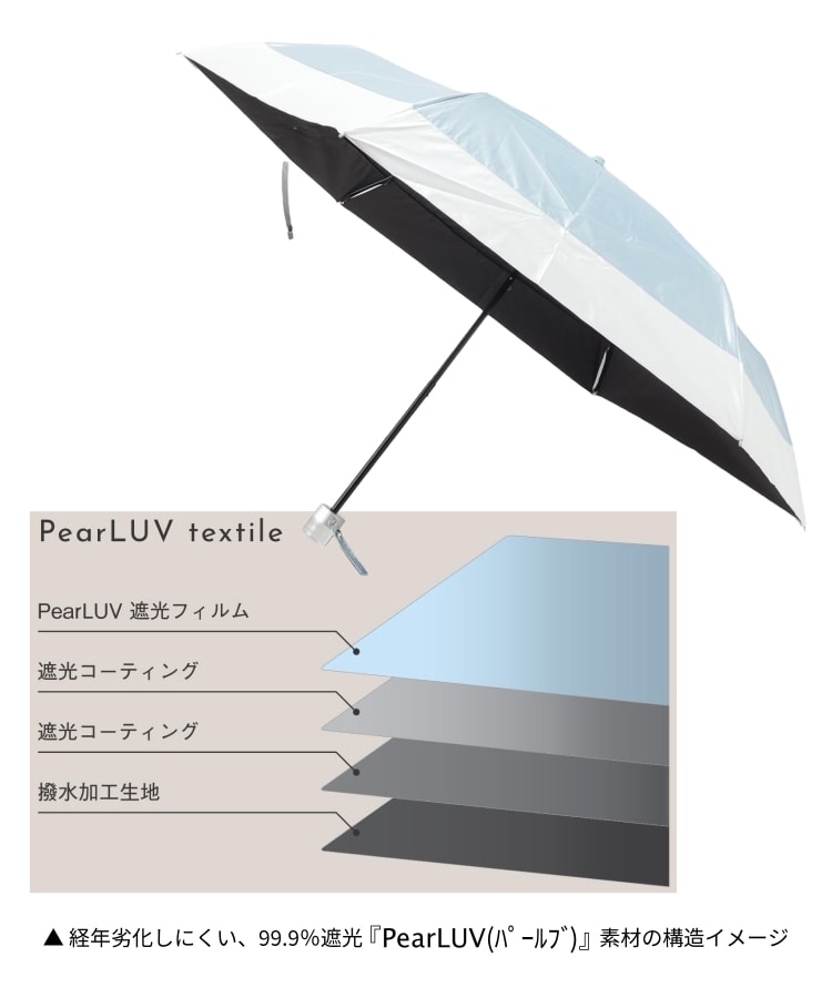 オーバー タッシェ(Ober Tashe)のパールブバイカラーミニ 折りたたみ傘 日傘　紫外線遮蔽率：99.9%以上 遮光率：99.9%以上4