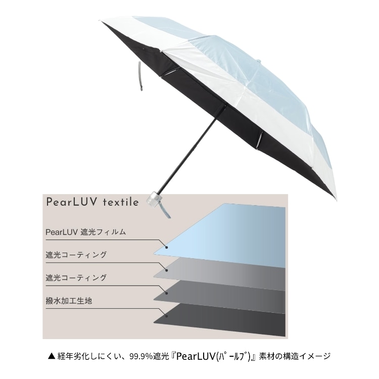 オーバー タッシェ(Ober Tashe)の＼紫外線遮蔽率：99.9%以上 遮光率：99.9%以上／パールブバイカラーミニ 折りたたみ傘 日傘 折りたたみ傘