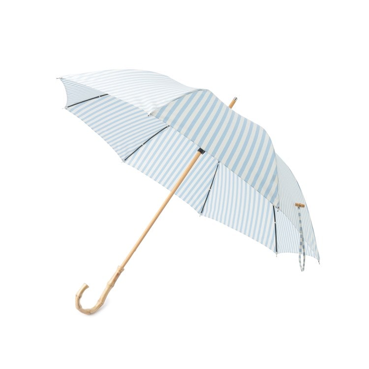 オーバー タッシェ(Ober Tashe)の紫外線遮蔽率90％以上 晴雨兼用 日傘 長傘 UVカット 紫外線対策 熱中症対策 バンブーハンドル ボーダー傘 Plain Color ＆ Stripe 長傘