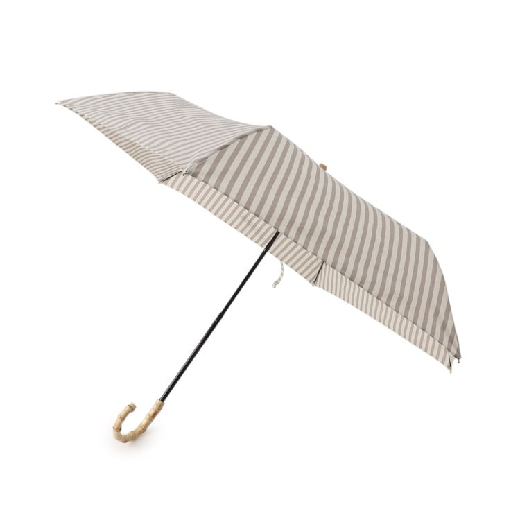 オーバー タッシェ(Ober Tashe)の紫外線遮蔽率90％以上 晴雨兼用 日傘 折りたたみ UVカット 紫外線対策 熱中症対策 バンブーハンドル ボーダー傘  Plain Color ＆ Stripe 折りたたみ傘