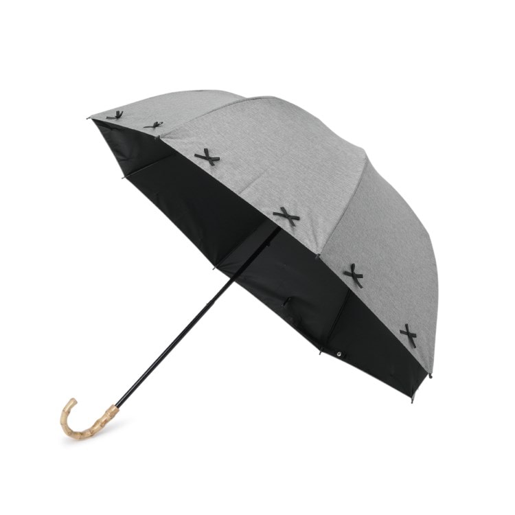 オーバー タッシェ(Ober Tashe)の完全遮光 遮光率100％ 晴雨兼用日傘 2段折傘 リボン2WAY折りたたみ傘 折りたたみ傘