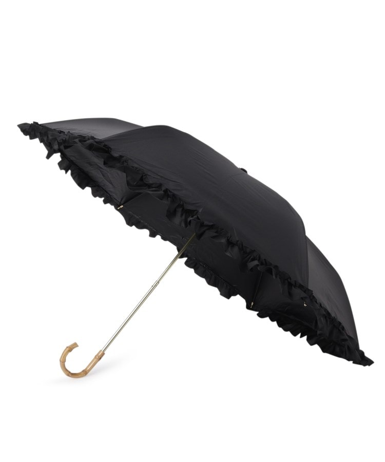 オーバー タッシェ(Ober Tashe)の完全遮光 遮光率100％　晴雨兼用日傘 3段折 リボン折りたたみ傘1