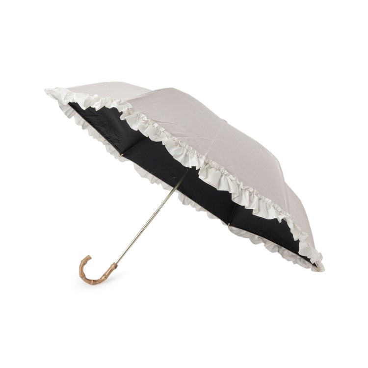 オーバー タッシェ(Ober Tashe)の完全遮光 遮光率100％　晴雨兼用日傘 3段折 リボン折りたたみ傘 折りたたみ傘