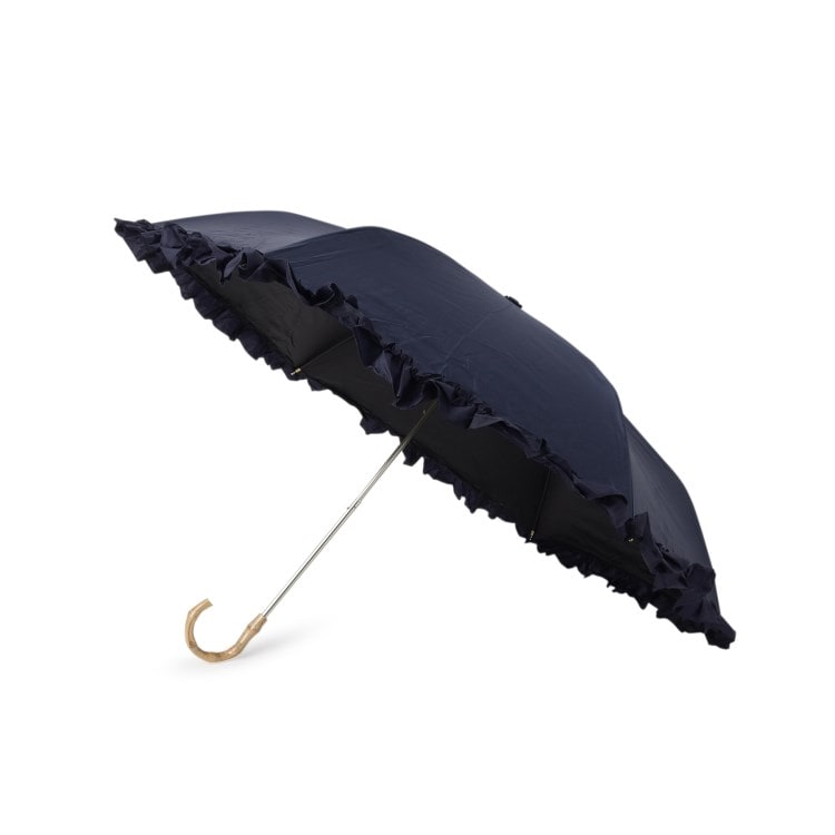 オーバー タッシェ(Ober Tashe)の完全遮光 遮光率100％　晴雨兼用日傘 3段折 リボン折りたたみ傘 折りたたみ傘