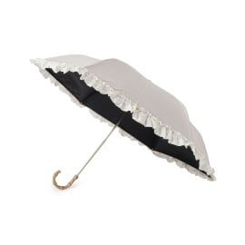 オーバー タッシェ(Ober Tashe)の完全遮光 遮光率100％　晴雨兼用日傘 3段折 リボン折りたたみ傘