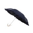オーバー タッシェ(Ober Tashe)の完全遮光 遮光率100％　晴雨兼用日傘 3段折 リボン折りたたみ傘 ブルー(093)