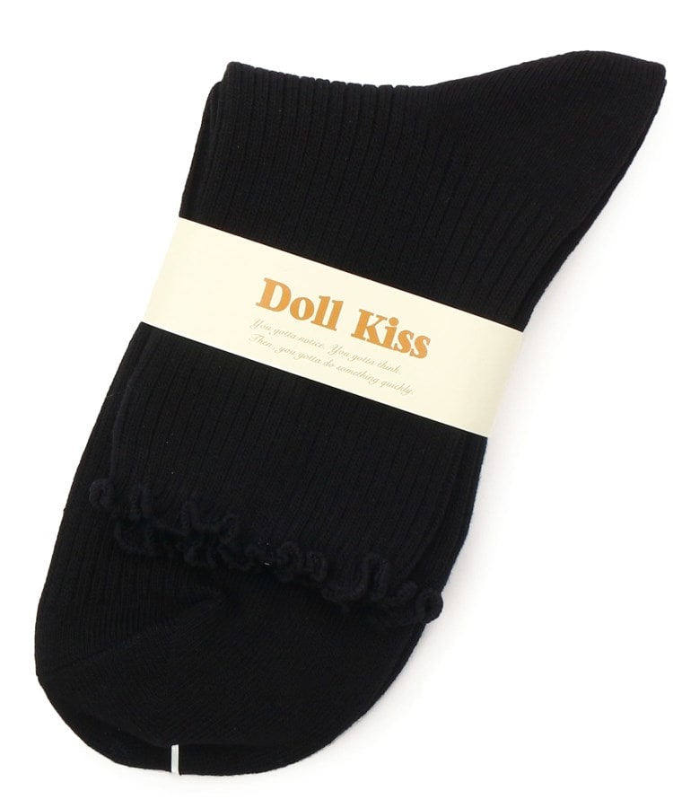 ドール キス(Doll Kiss)の◆無地メローリブクルー　靴下 ブラック(019)