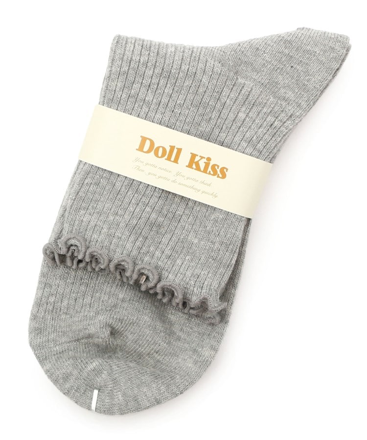 ドール キス(Doll Kiss)の◆無地メローリブクルーソックス　靴下 グレー(012)
