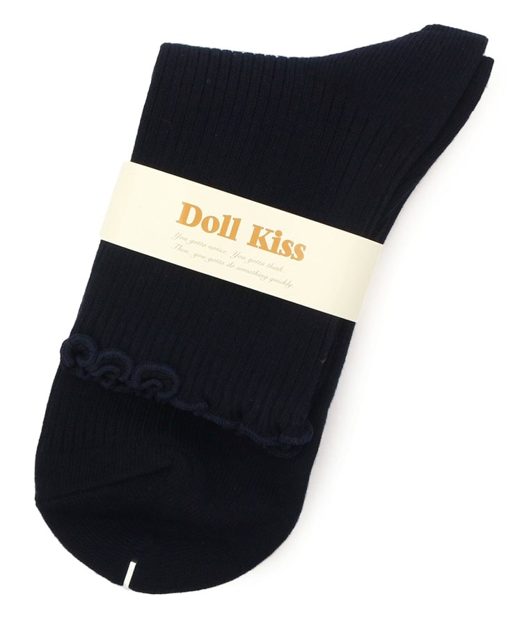 ドール キス(Doll Kiss)の◆無地メローリブクルーソックス　靴下 ネイビー(093)