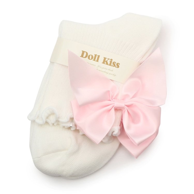 ドール キス(Doll Kiss)の９色展開◆BIGリボン付きクルーソックス　靴下 ソックス
