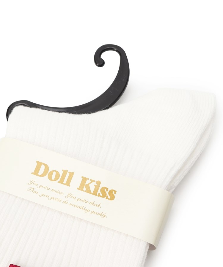 ドール キス(Doll Kiss)のリボン付きメローリブクルーソックス　靴下3