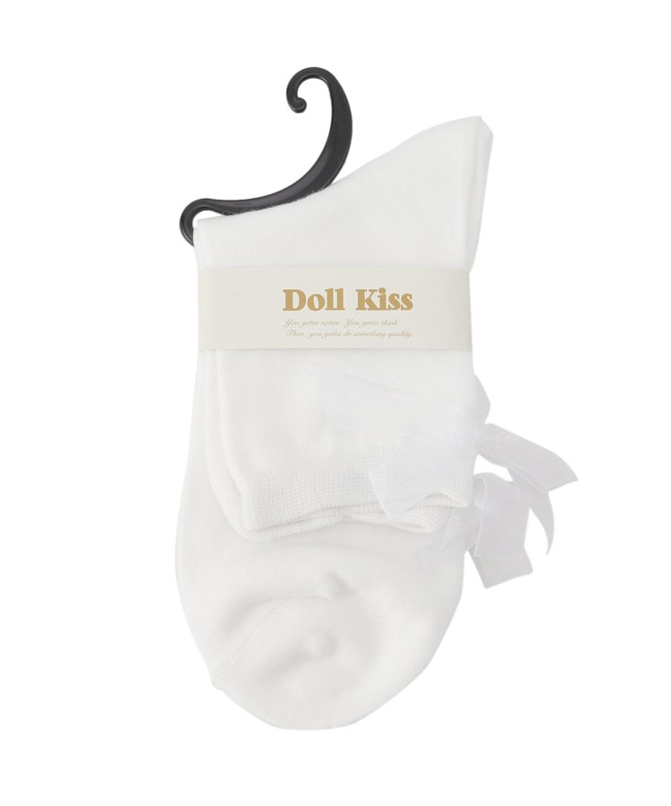 ドール キス(Doll Kiss)のオーガンジーリボンクルーソックス　靴下 ホワイト(001)