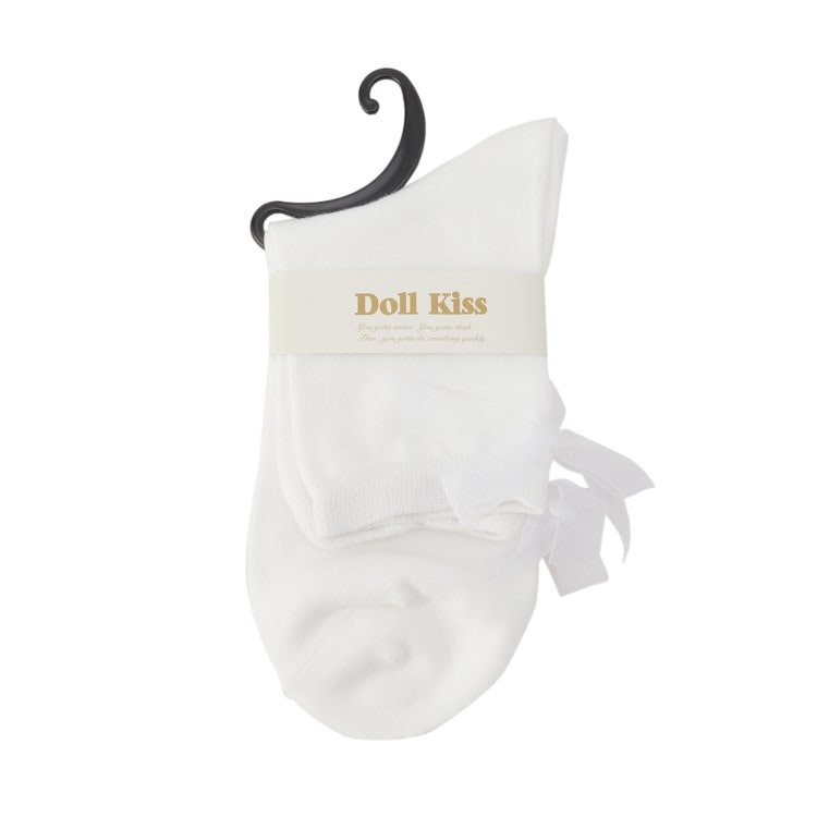 ドール キス(Doll Kiss)のオーガンジーリボンクルーソックス　靴下 ソックス