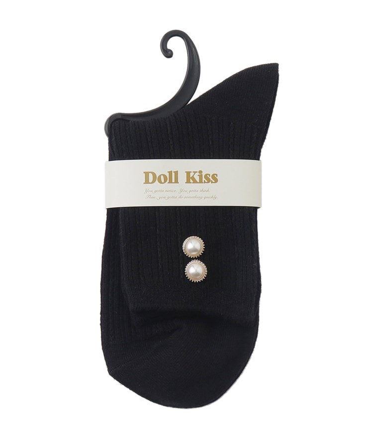 ドール キス(Doll Kiss)のバックパール調付ソックス　靴下 ブラック(019)