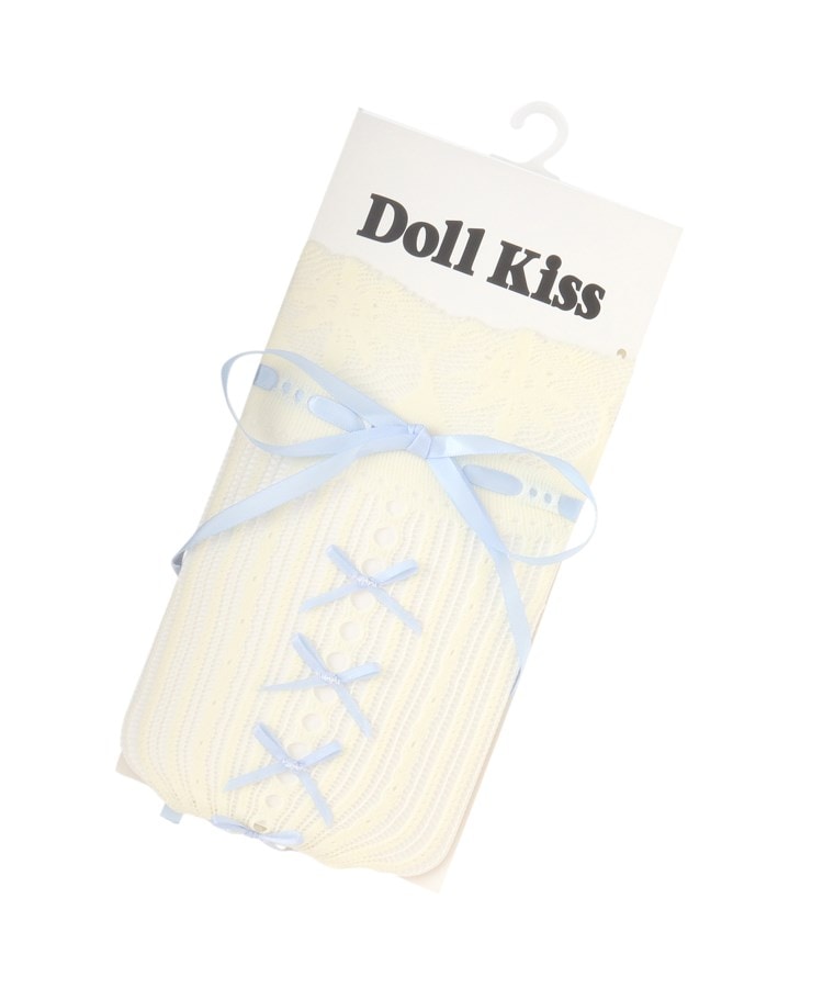 ドール キス(Doll Kiss)のリボン付きレースソックス ホワイト(019)
