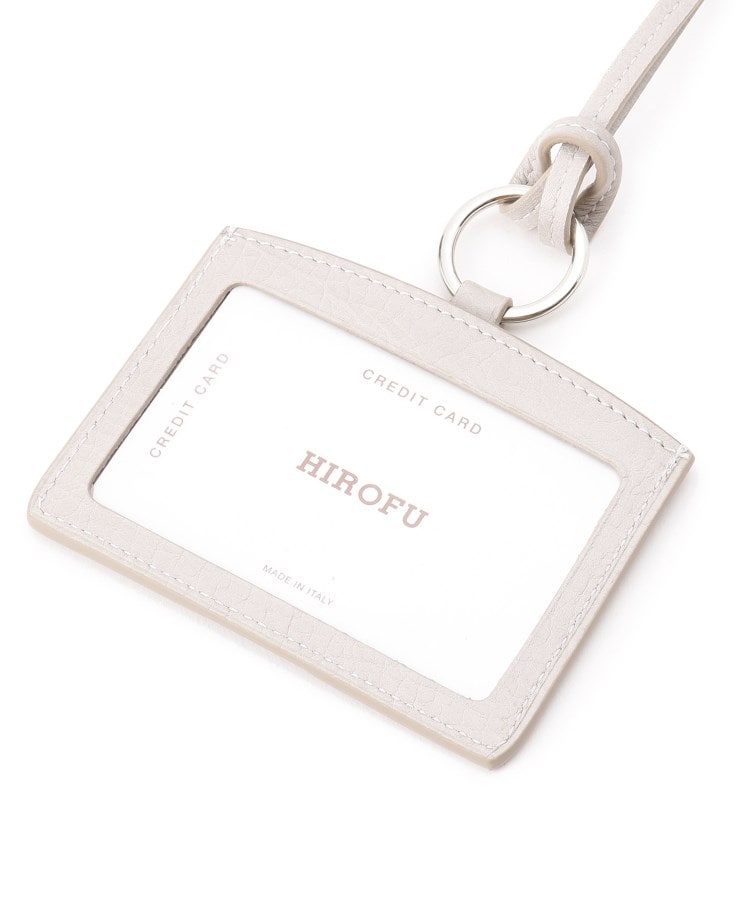 ヒロフ HIROFU ☆ レザー カードケース ストラップ付き イタリア製 紺