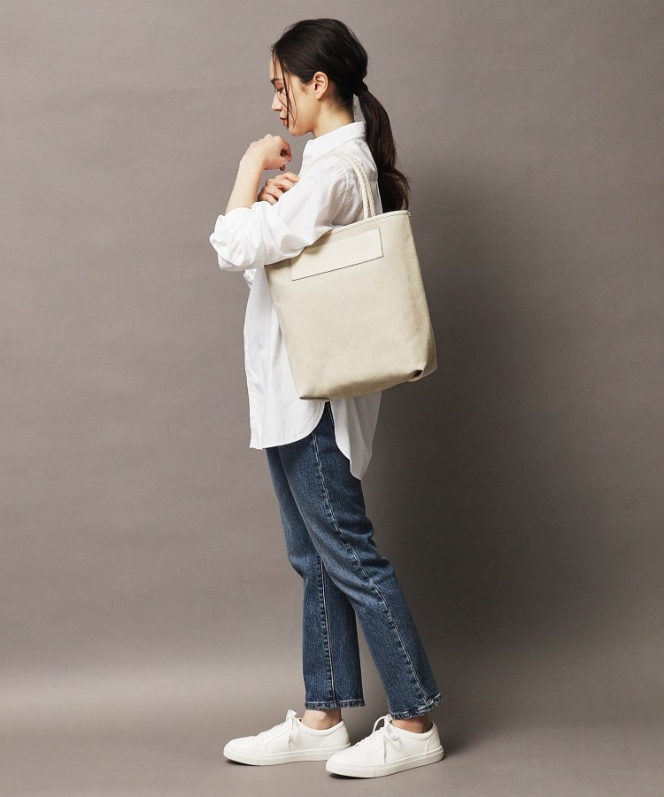 ヒロフ(HIROFU)の【チェスタキャンバス】レザーコンビ トートバッグ L 本革 A4サイズ（商品番号：P25-39419）20