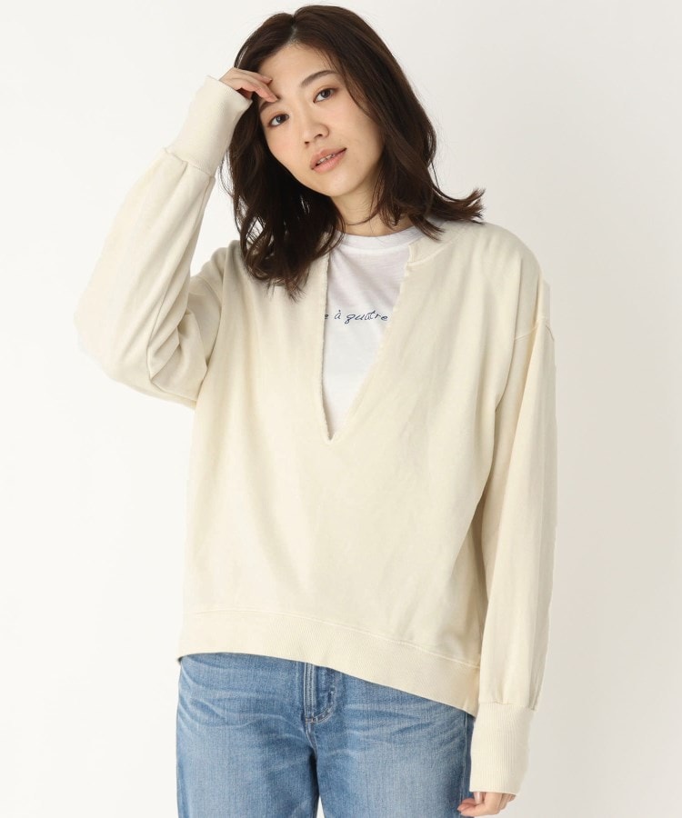 ＜WORLD＞ ZAMPA(ザンパ) キーネックプルオーバー×ロゴTシャツ SET