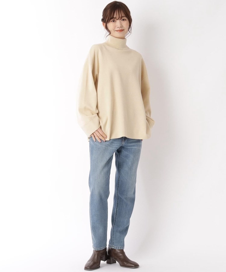 セール】【洗える】CASHMERE BLEND スタンドカラー ニット