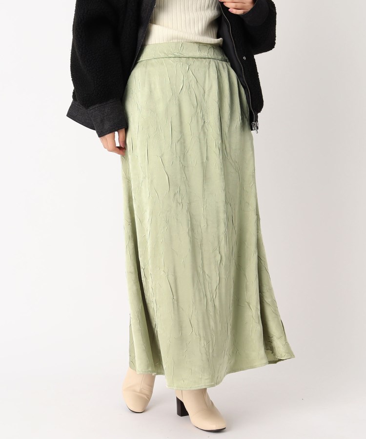 ザンパ(ZAMPA)のクラッシュ加工ナローマーメイドスカート グリーン(022)