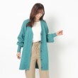 ザンパ(ZAMPA)のヤク調リブ切り替えVネックカーディガン ブルーグリーン(097)