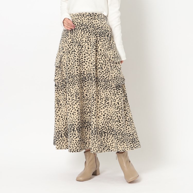 ザンパ(ZAMPA)のレオパードカーゴポケットスカート マキシ・ロングスカート
