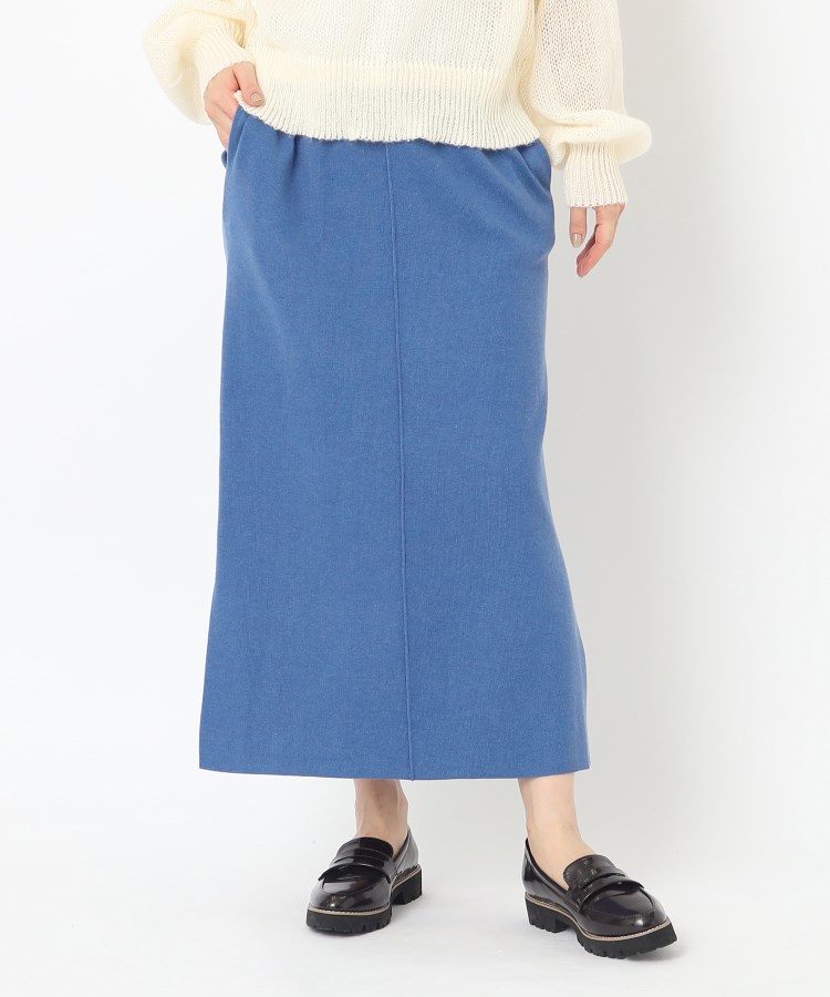 ザンパ(ZAMPA)の【SALE！！】ゴム地スリットロングスカート ブルー(092)