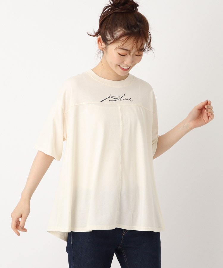 ザンパ(ZAMPA)のミニロゴ切り替えフレアTシャツ グレー(512)