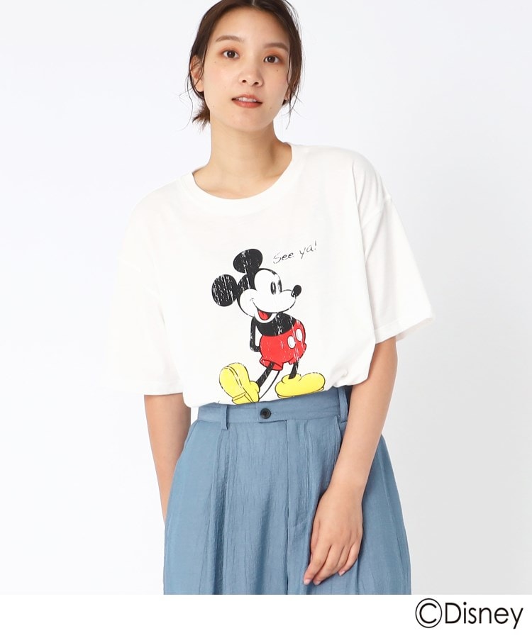 ザンパ(ZAMPA)のアートクルーネックTシャツ（ミッキーマウス） オフホワイト(003)
