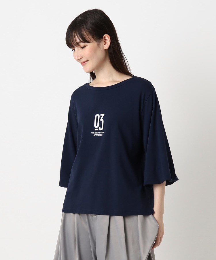 ザンパ(ZAMPA)の【春も着られる】フロッキープリントバルーンスリーブTシャツ24
