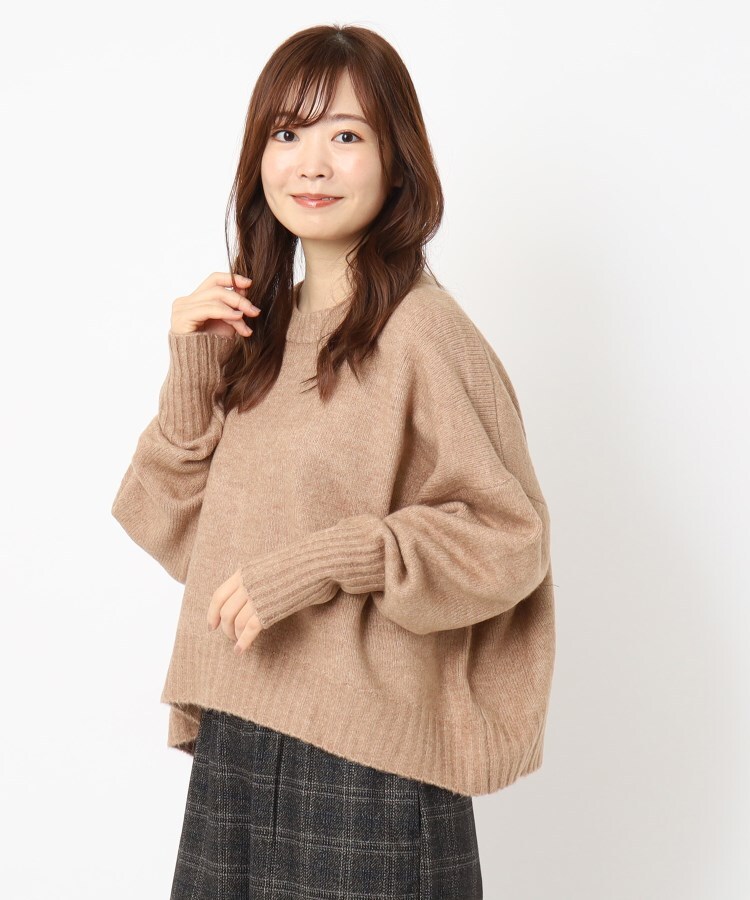 ザンパ(ZAMPA)のヤクライクワイドクルーネックニット ベージュ(052)