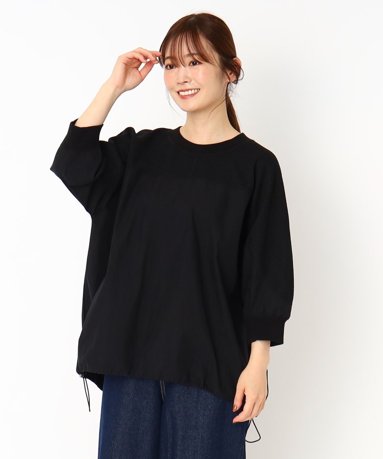 ザンパ(ZAMPA)の6分袖ドロストチュニック ブラック(019)