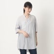 ザンパ(ZAMPA)の【春も着たい】シアーローンドルマン6分袖スキッパーシャツ サックスブルー(190)