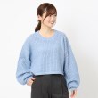 ザンパ(ZAMPA)のスパンコールメッシュショートニット ブルー(093)