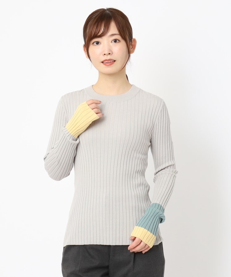 ザンパ(ZAMPA)の【春も着られる】ワイドリブ配色スリーブプルオーバー12