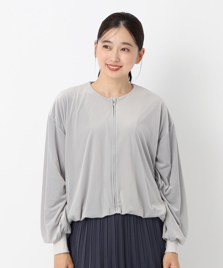 ザンパ(ZAMPA)の【春も着られる】シアーカットベロアバルーンブルゾン1