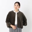 ザンパ(ZAMPA)の【春も着られる】シアーカットベロアバルーンブルゾン チャコールグレー(014)