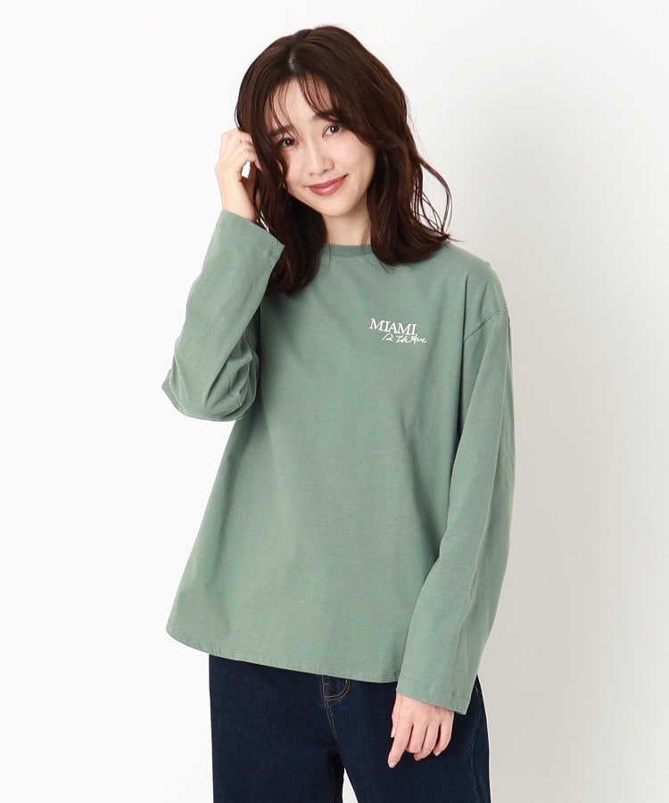 ザンパ(ZAMPA)の微起毛バックロゴクルーTシャツ グリーン(022)