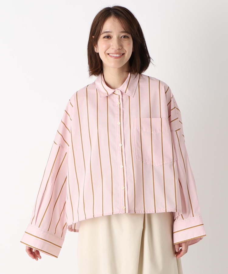 ザンパ(ZAMPA)の【春も着られる】ドロストストライプワイドシャツ1