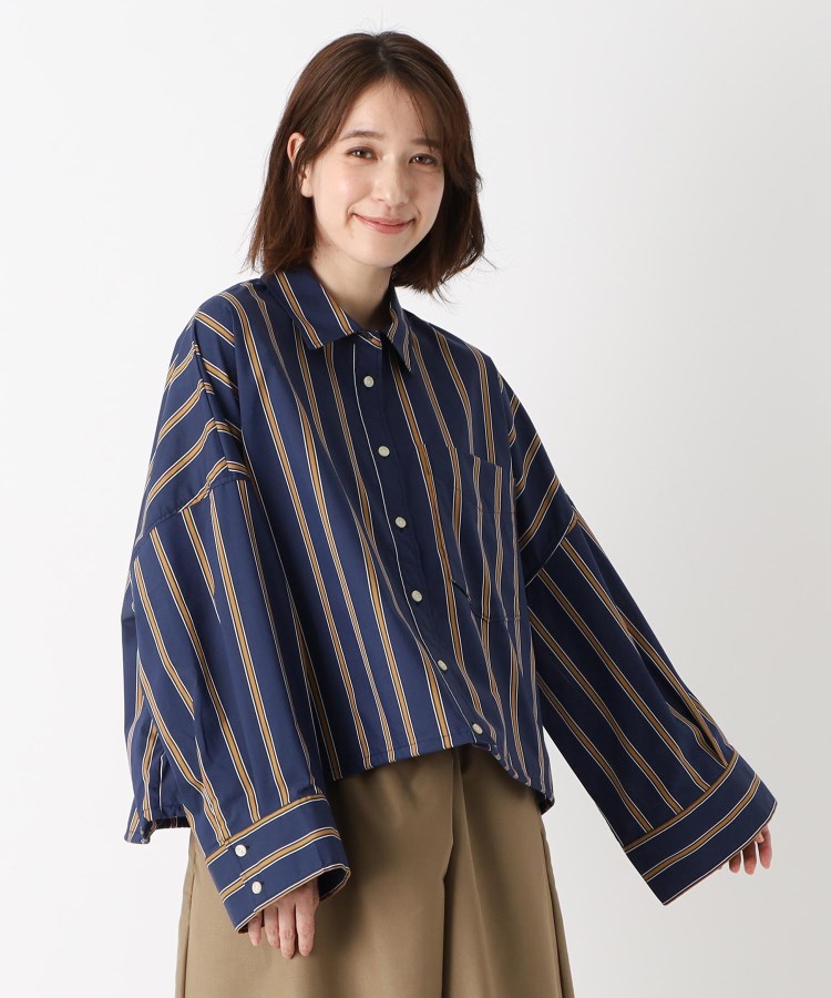 ザンパ(ZAMPA)の【春も着られる】ドロストストライプワイドシャツ22