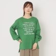 ザンパ(ZAMPA)の【秋も着られる】クリア天竺ボリューム袖ロゴロンT グリーン(022)