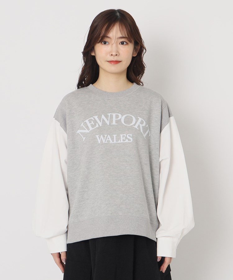 ザンパ(ZAMPA)の【SALE！秋も着られる】裏毛シャツレイヤード風ロゴプルオーバー1