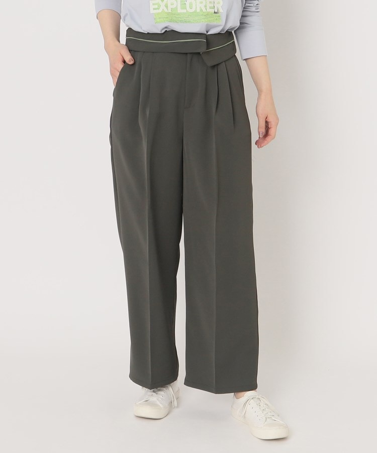 ザンパ(ZAMPA)の【SALE！！】ターンバックウエストストレートパンツ チャコールグレー(014)