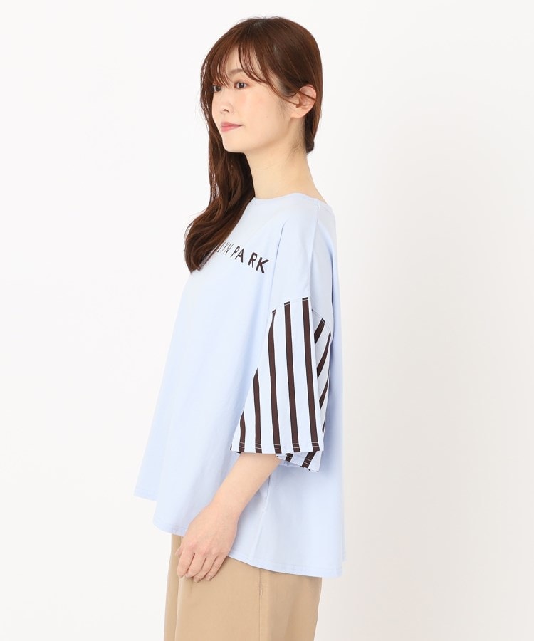 ザンパ(ZAMPA)の【五分袖】プリントロゴ＆袖ストライプTシャツ2