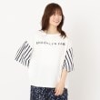 ザンパ(ZAMPA)のプリントロゴ＆袖ストライプTシャツ オフホワイト(003)
