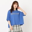 ザンパ(ZAMPA)の【五分袖】スパンコール使いロゴワイドTシャツ ブルー(092)