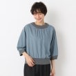 ザンパ(ZAMPA)の【秋も着られる】柄リブ使い七分袖プルオーバー ライトグレー(011)